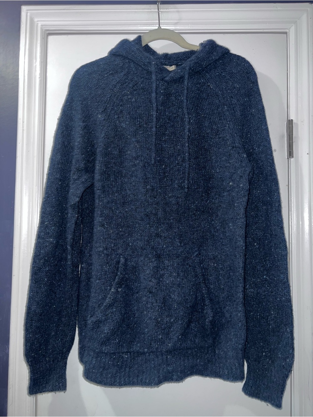 Faherty Navy Crewneck Hooded Knit Sweater